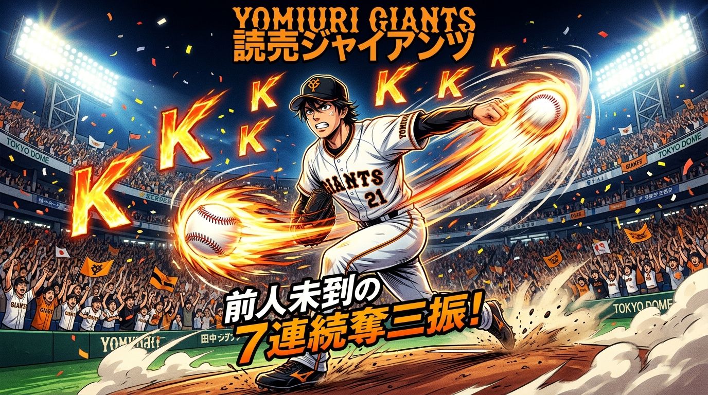 【歴史的快挙】巨人・新人左腕の竹丸が7者連続三振のタイ記録!後半戦の救世主となるか